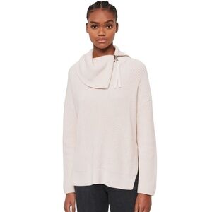 Allsaints Kadine Funnel Roll Neck Sweater Hush Pink Small